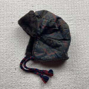 Vintage Bing Bang Trapper Hat Ear Flap Psychedelic Boho Paisley Canada Made